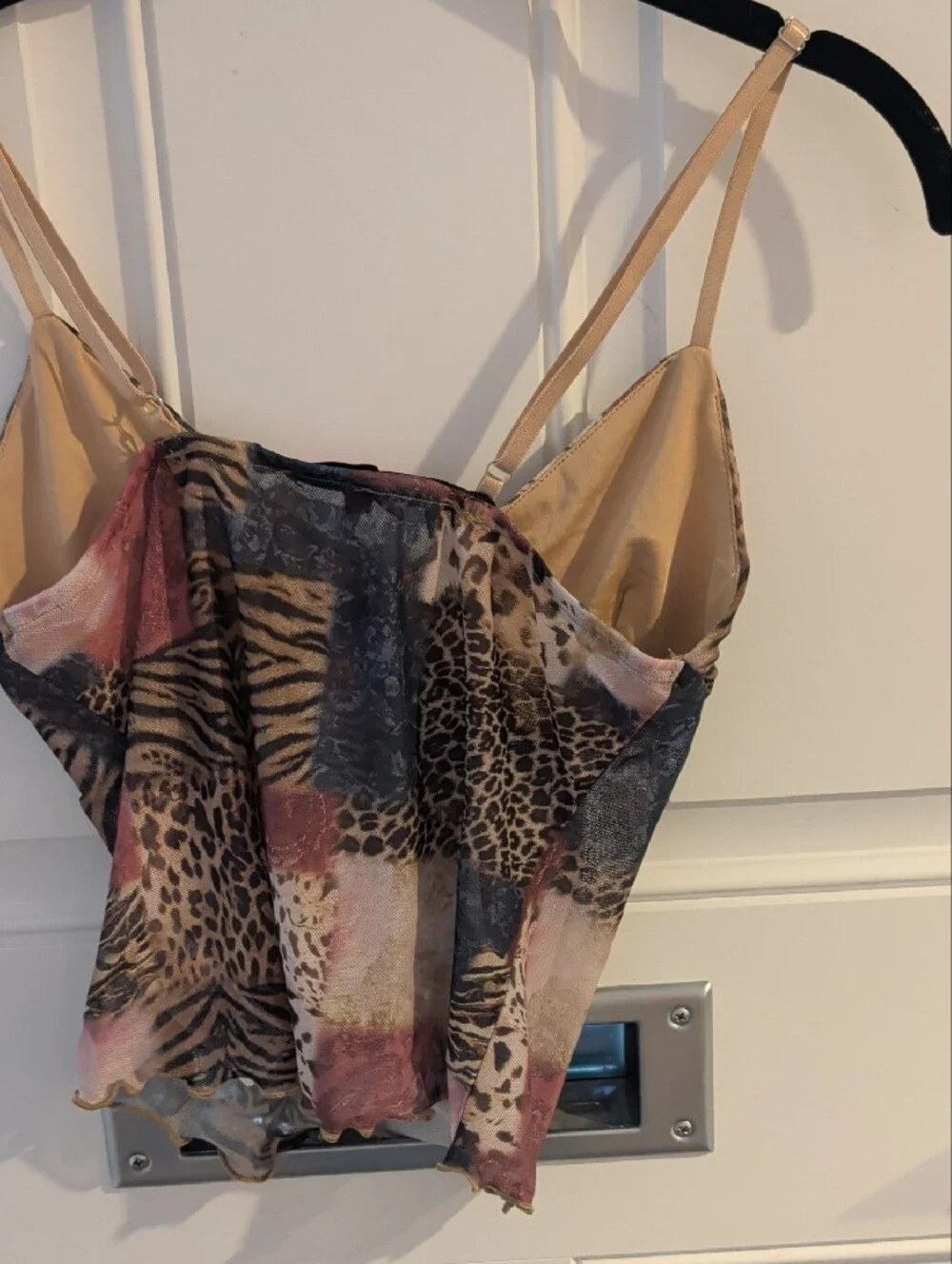 Edikted Pink Brown Animal Print Patchwork Cami XS NEW WITH TAGS